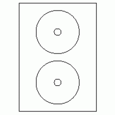 560 - Label Size 117.5mm CD/DVD - 2 labels per sheet